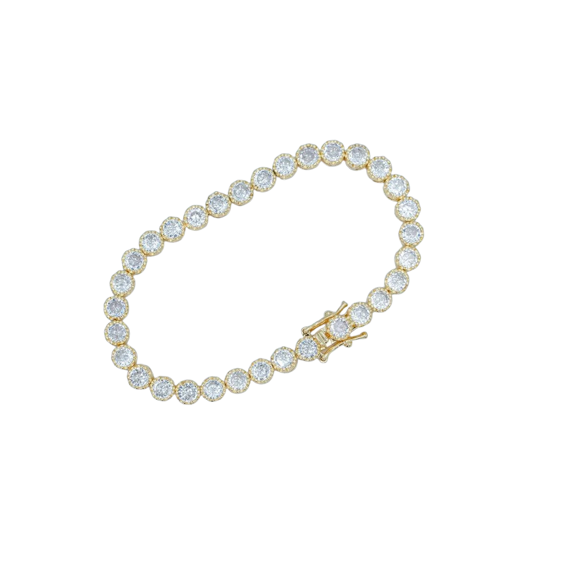 Round CZ Encapsulate Tennis Chain Bracelet BR-21WA3053