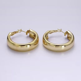 14K Gold Filled 35mmWide Band Dome Hinge Hoop Earrings ✦ EA-21AE551
