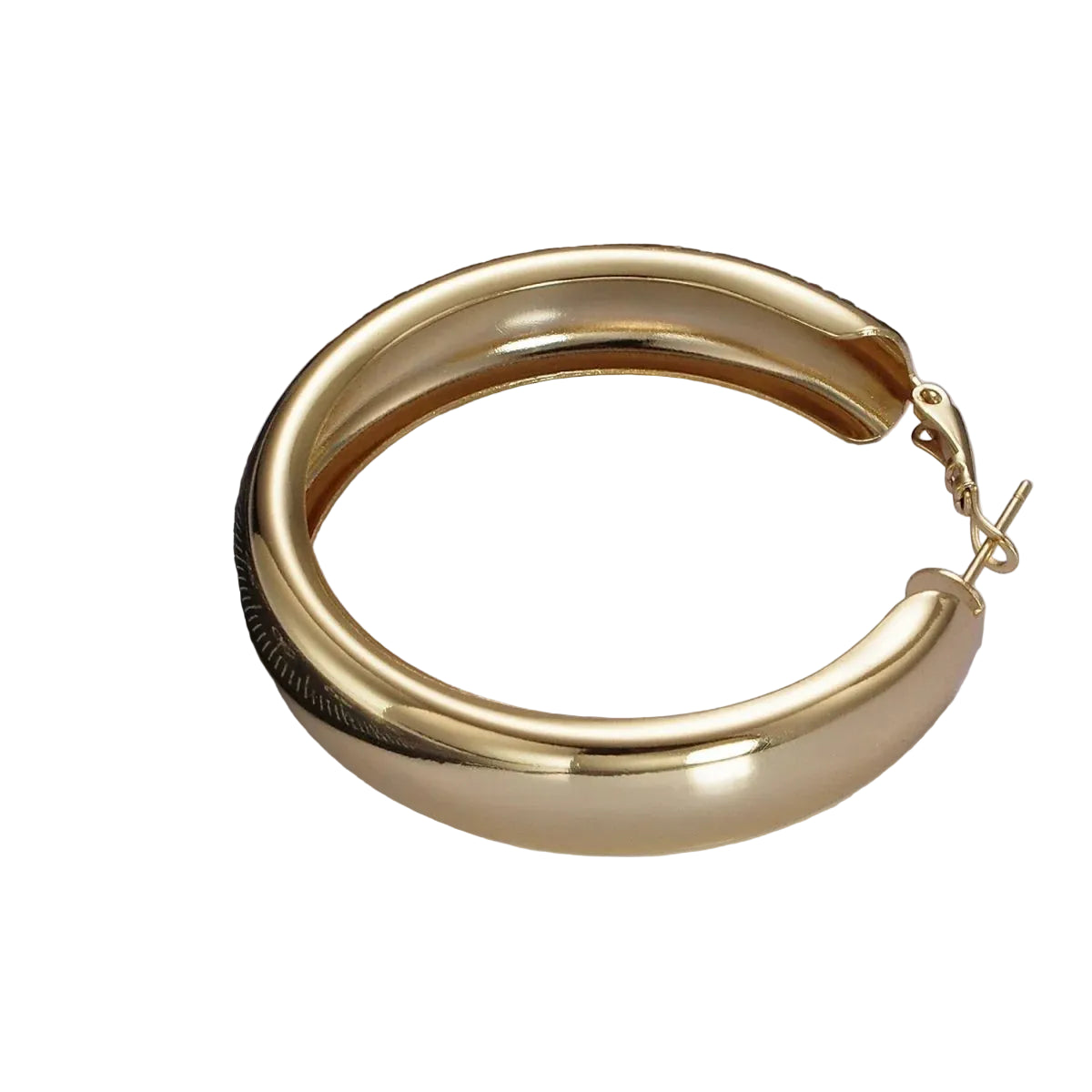 Wide Band Dome Hinge Hoop Earrings ✦ EA-21AE407