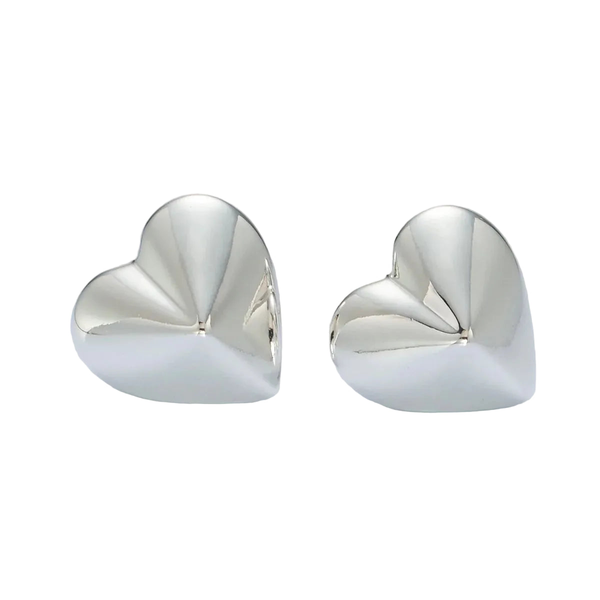 3D Edged Heart stud earrings EA-21AD709 EA-21AD710