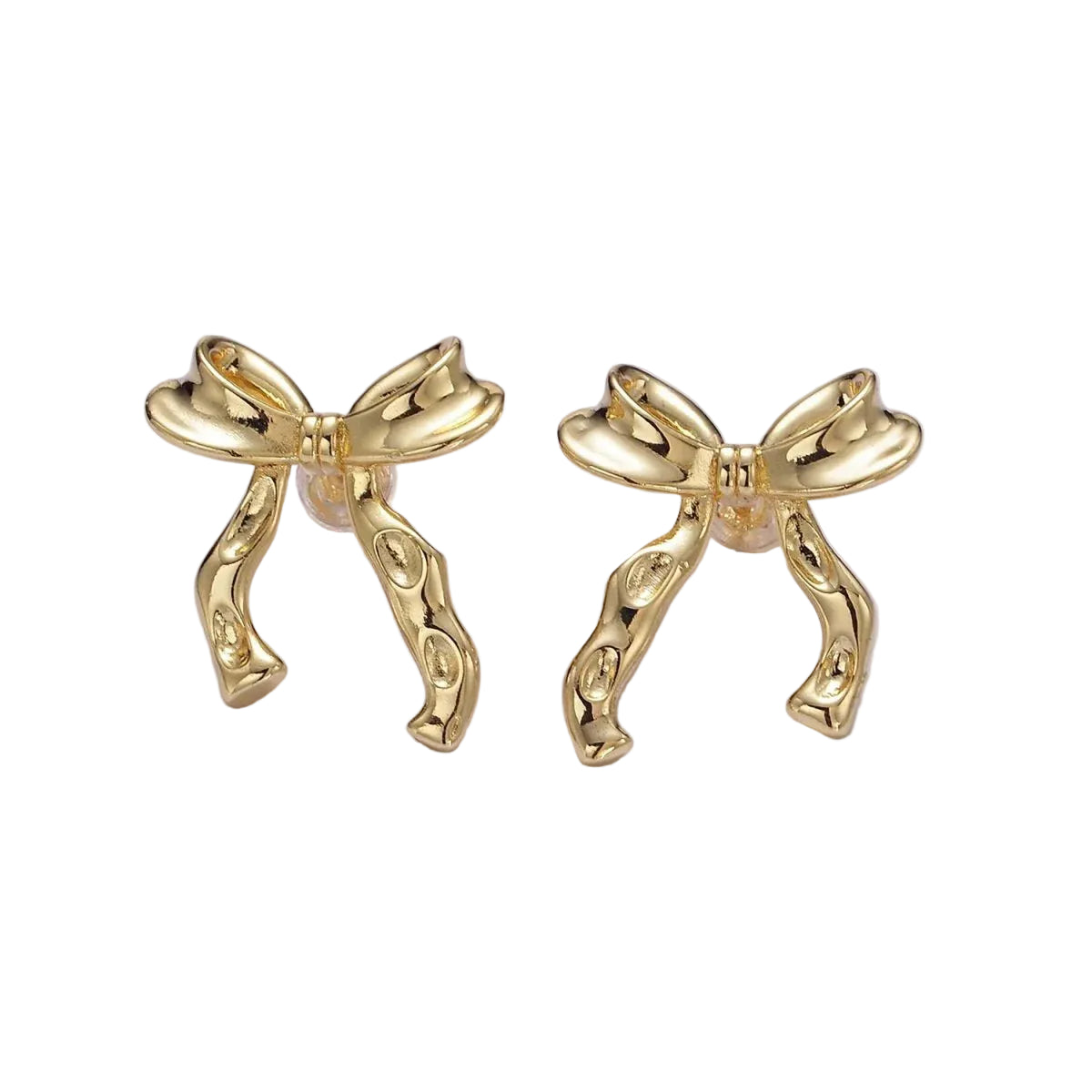 Gold Plated Ribbon Bow Stud Earrings * DISC* ✦ EA-21Q099