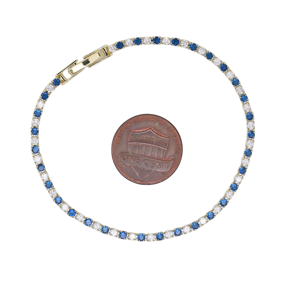 Blue Round CZ Alternate 7 Inches Tennis Bracelet BR-21WA3820