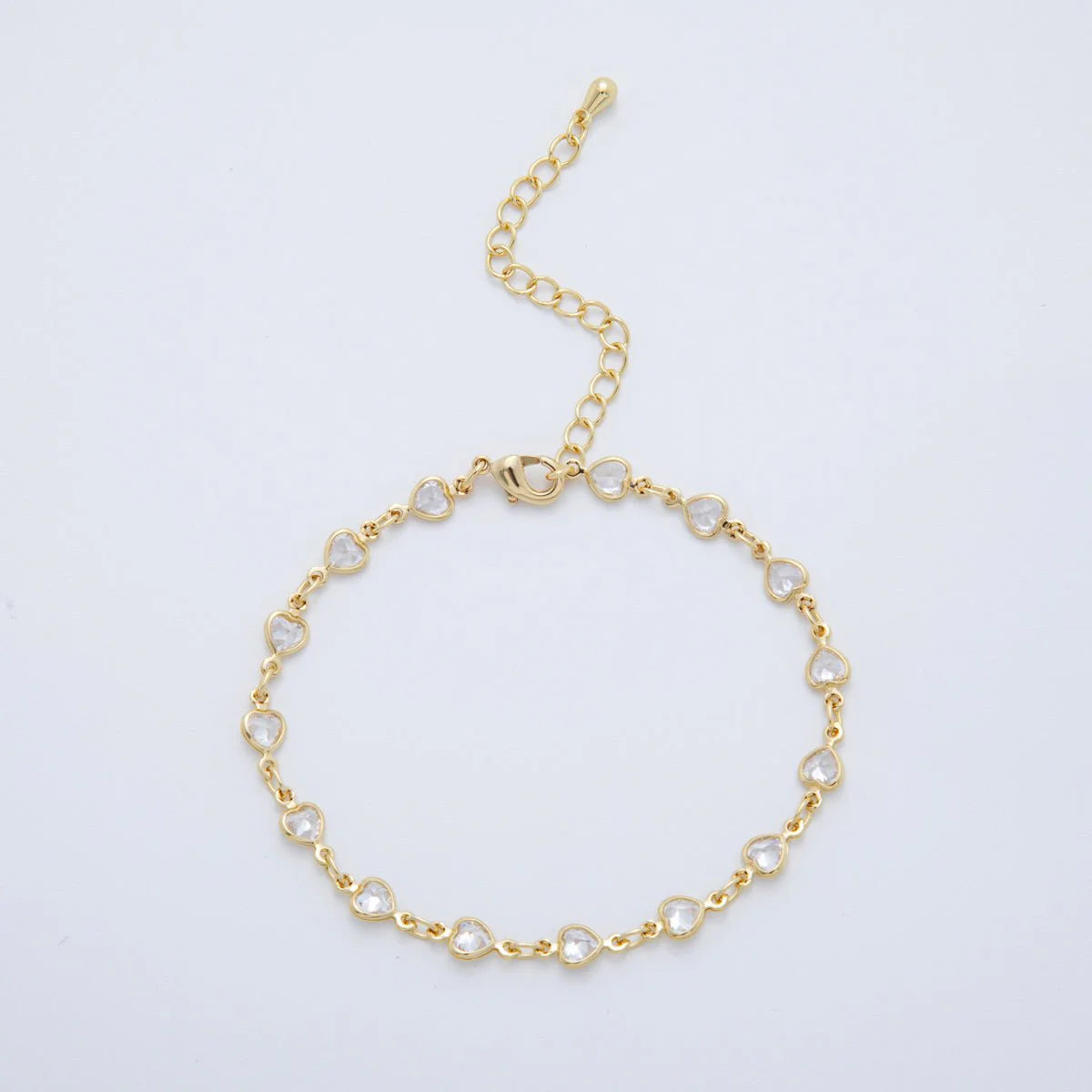 CZ HEART GOLD BRACELET BR-21WA3781 - BR-21WA3784