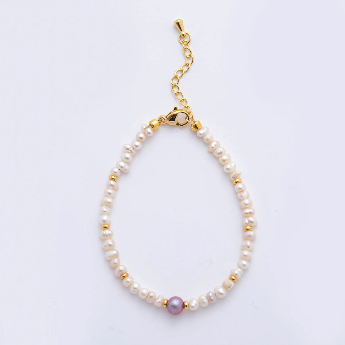 18K Gold Filled Freshwater Pearls Gemstone Handmade Bracelet ✦ BR-21WA3379