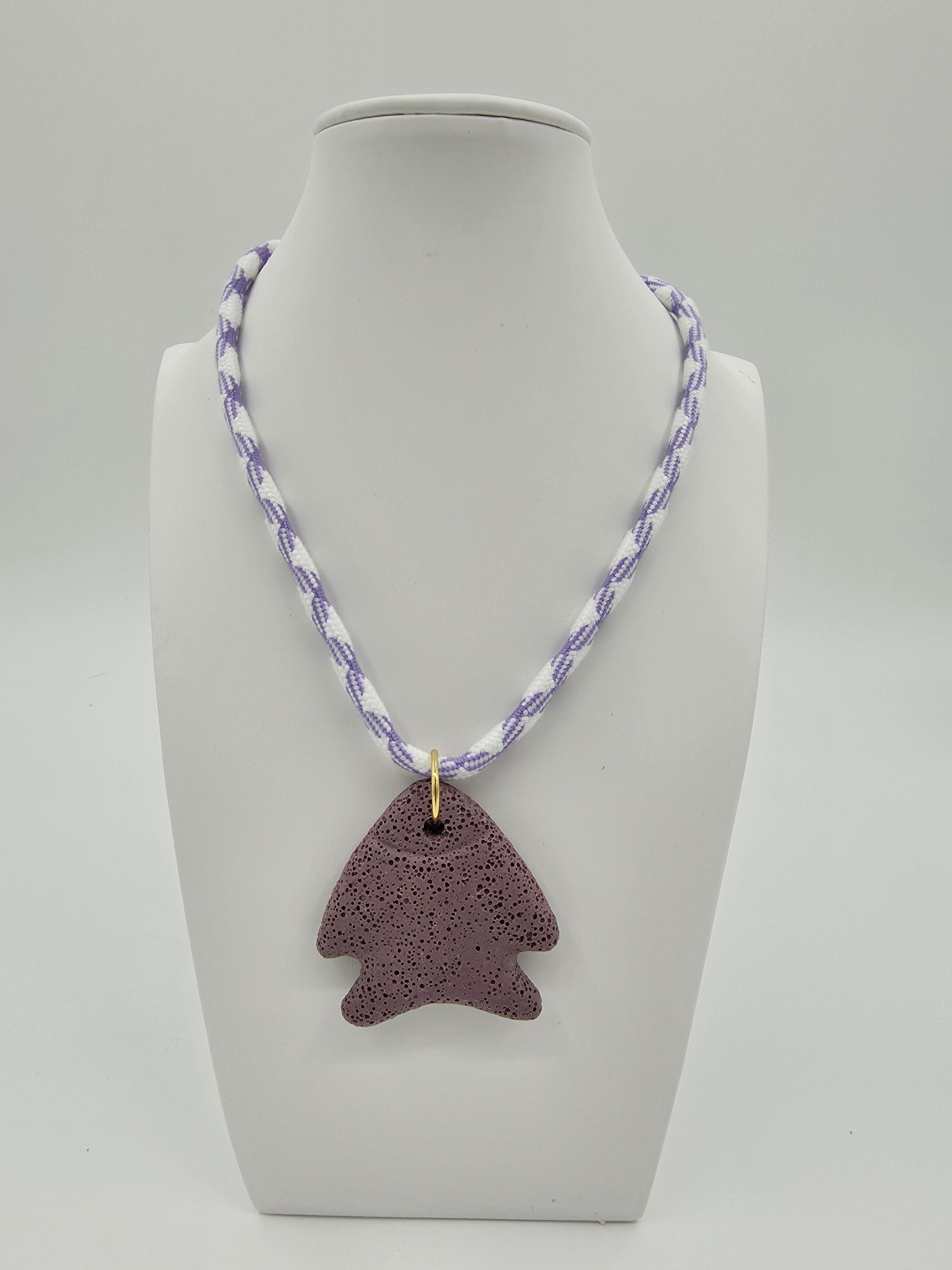 Purple Angel Fish Light Purple-White Cord 15.5-Inch Necklace CDESIGN00533