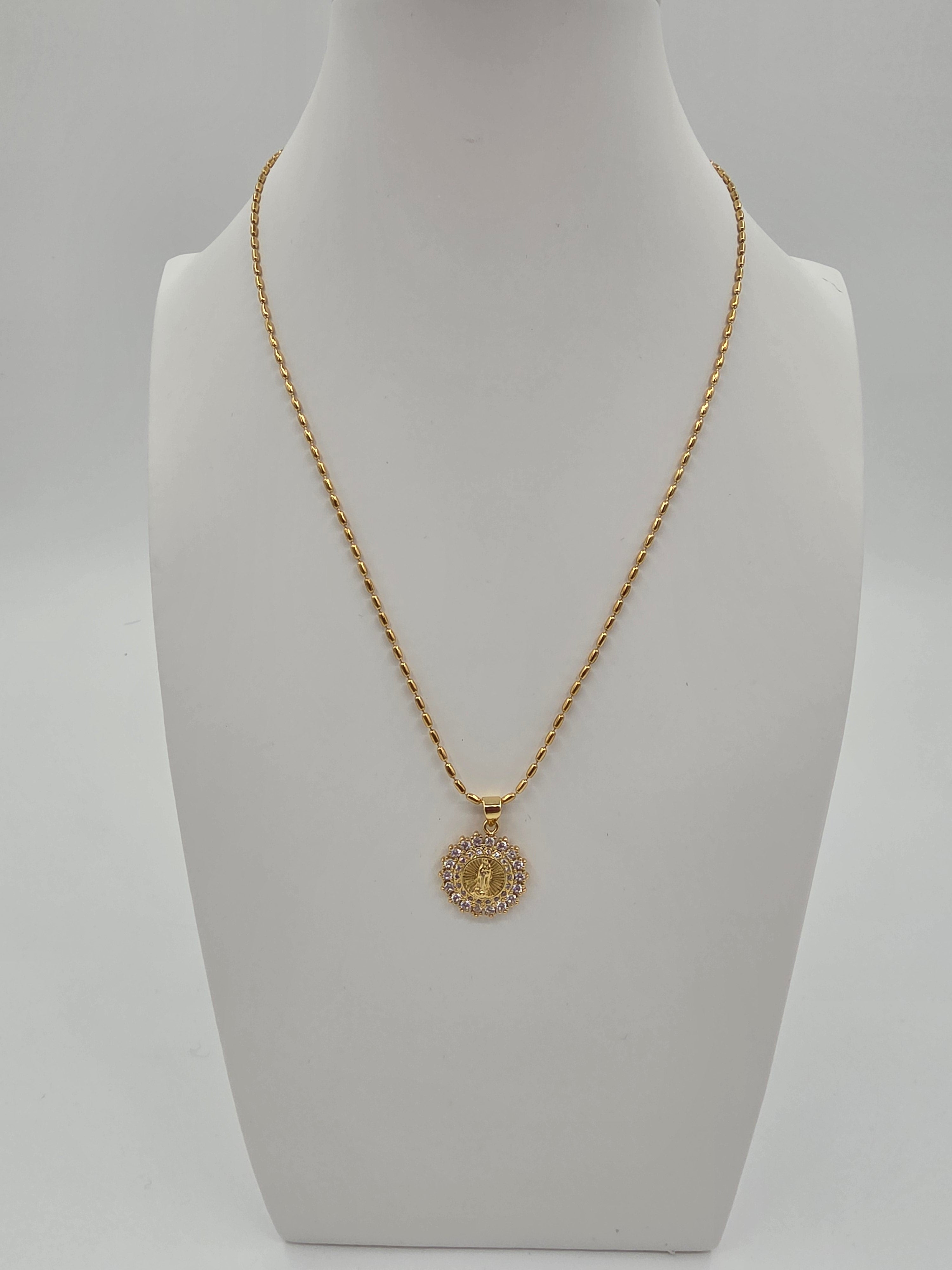 Virgin De Guadalupe Danity Tube 15.5-inch Necklace CDESIGN-00547