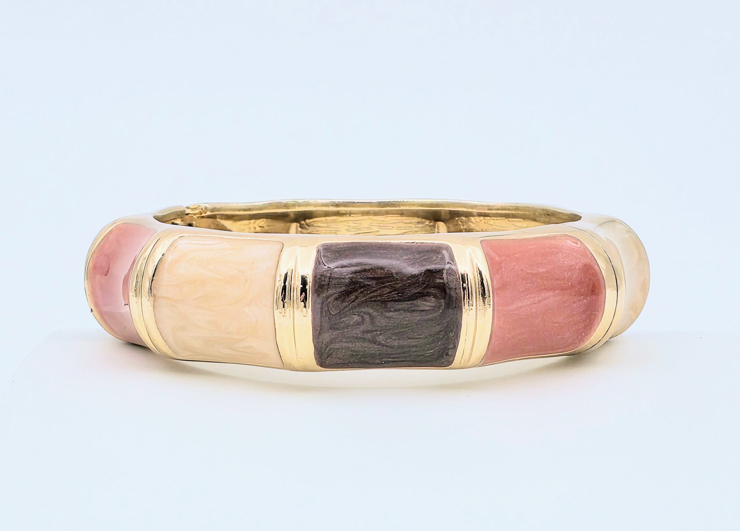 Enamel Coffee Brown Peach Pink Beige Bangel BRACELET-21WA03355