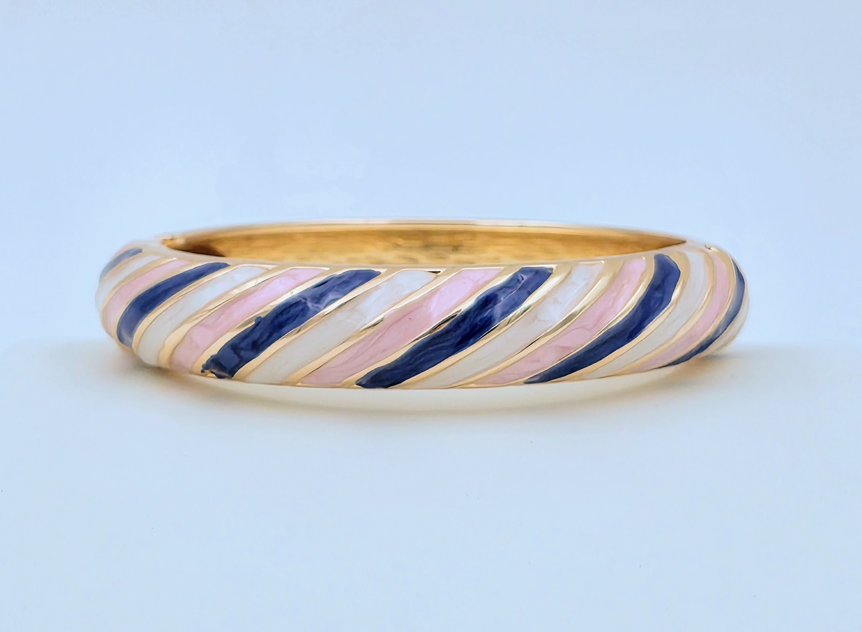 Enamel Pearl White Blue Calico Pearl Pink Bangel BRACELET-21WA03336