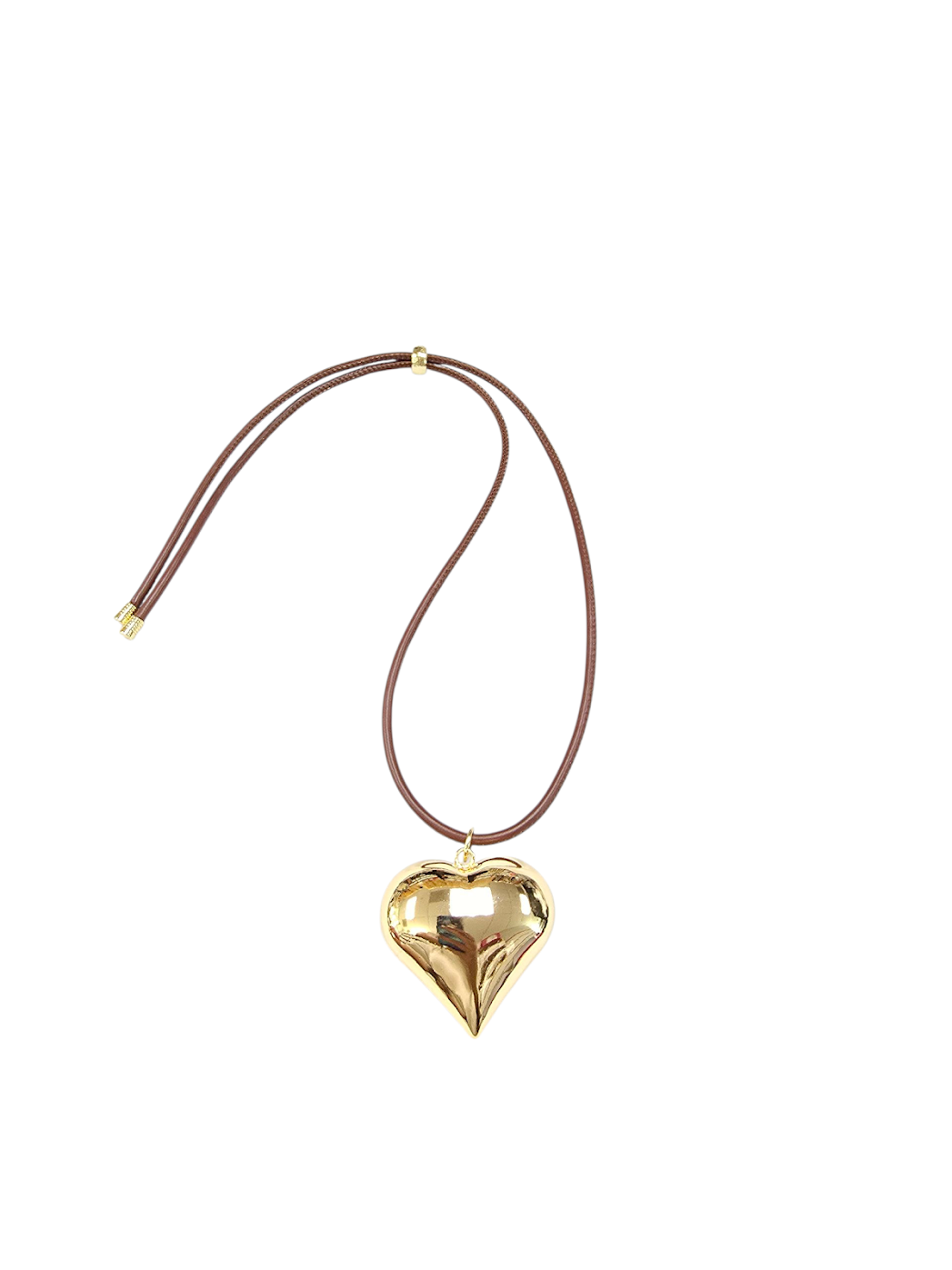 Puffy Heart on Brown Cord NC-SJ2085