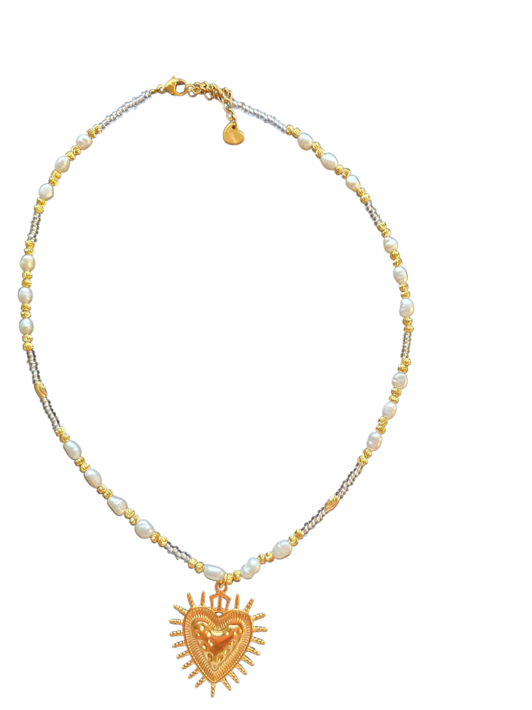 Bead Chain Necklace with Mother of Pearl 15.55 Inch with Extender NC-SJ2116