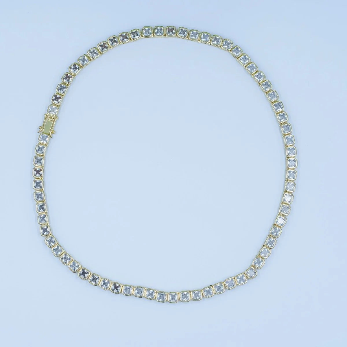 5.3mm Square CZ Tennis Chain 16 Inch Necklace CN-21WA2753
