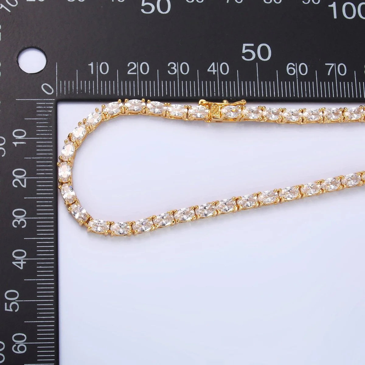 Clear Oval CZ Tennis Chain 16 Inch Necklace CN-21WA3023