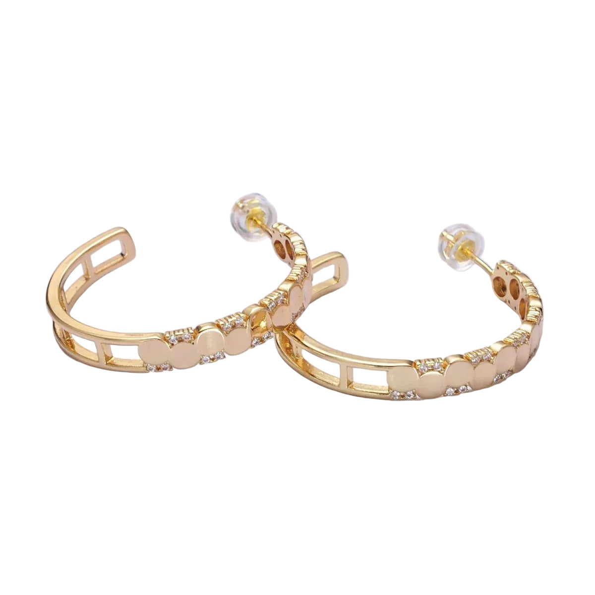 CZ Geometric C-Shaped Hoop ✦ EA-21AB352
