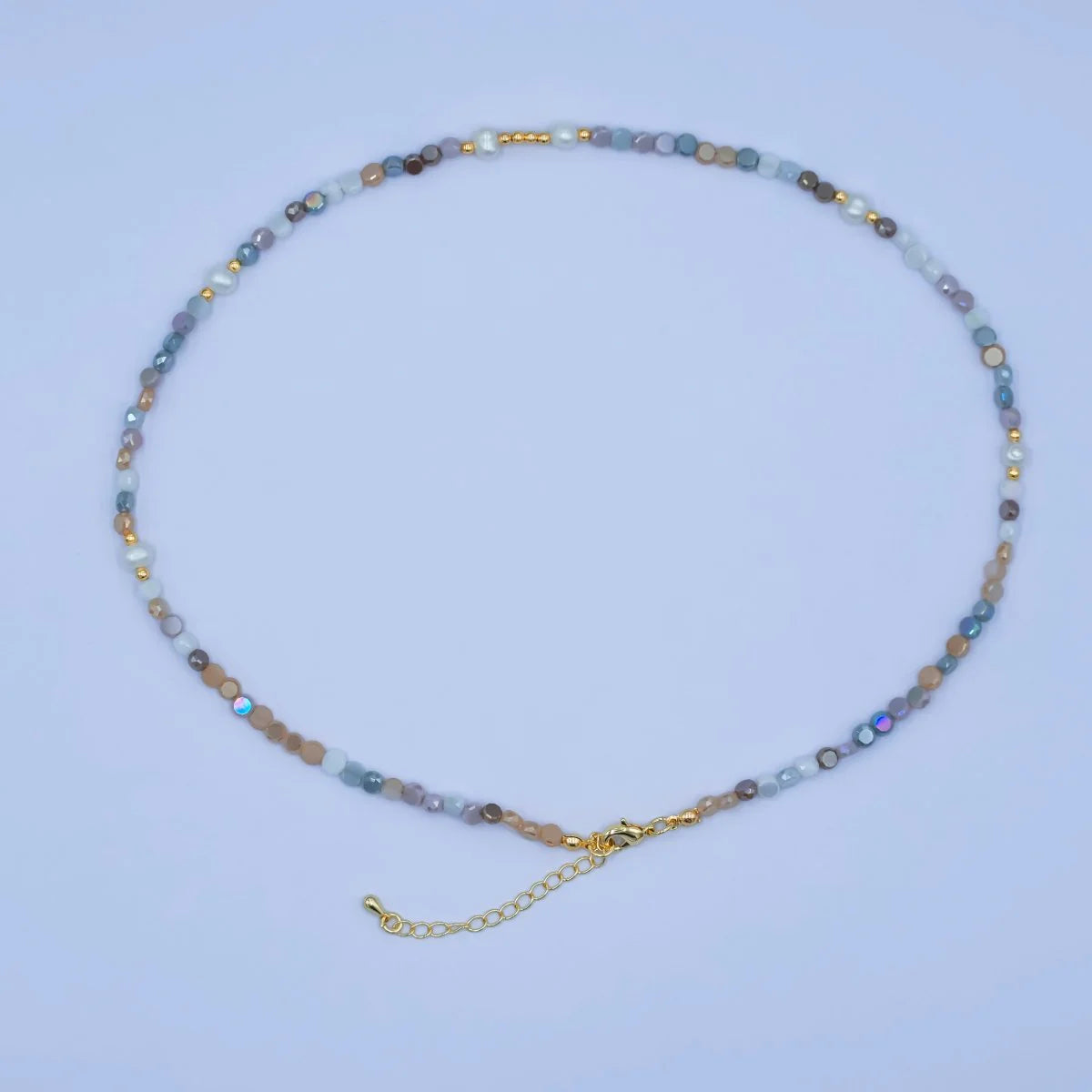 Grey Multifaceted Gemstone Sacred Heart 17 Inch Necklace NC-SJ2115