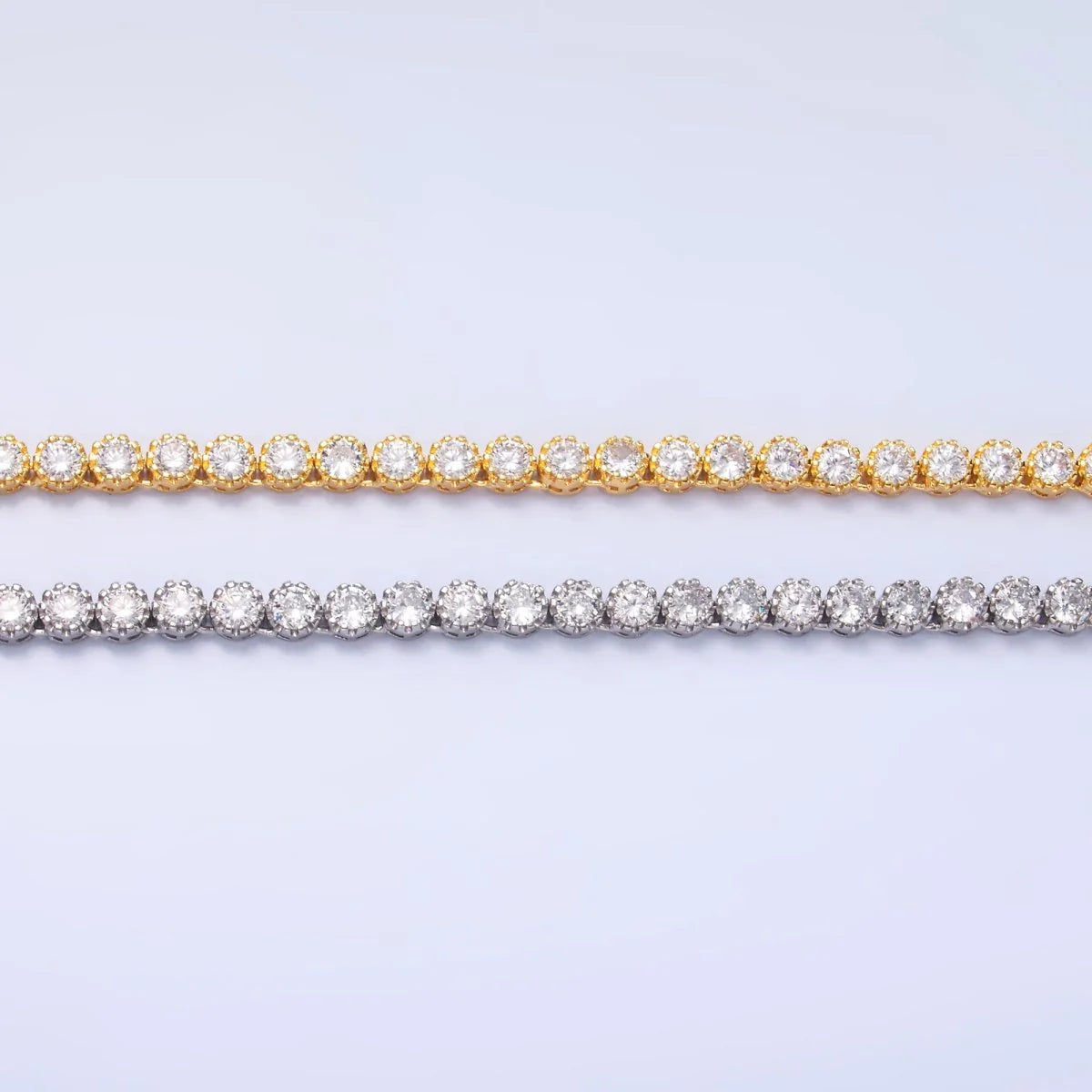 CZ Encapsulate Tennis Chain 16 Inch Necklace in Gold & Silver NC-21WA3025 NC-21WA3026