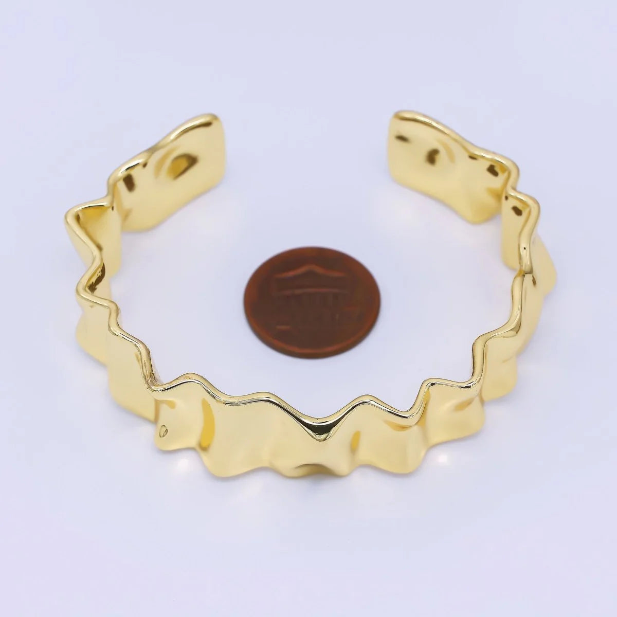Wave Irregular Open Bangle Cuff Bracelet BR-21WA3326