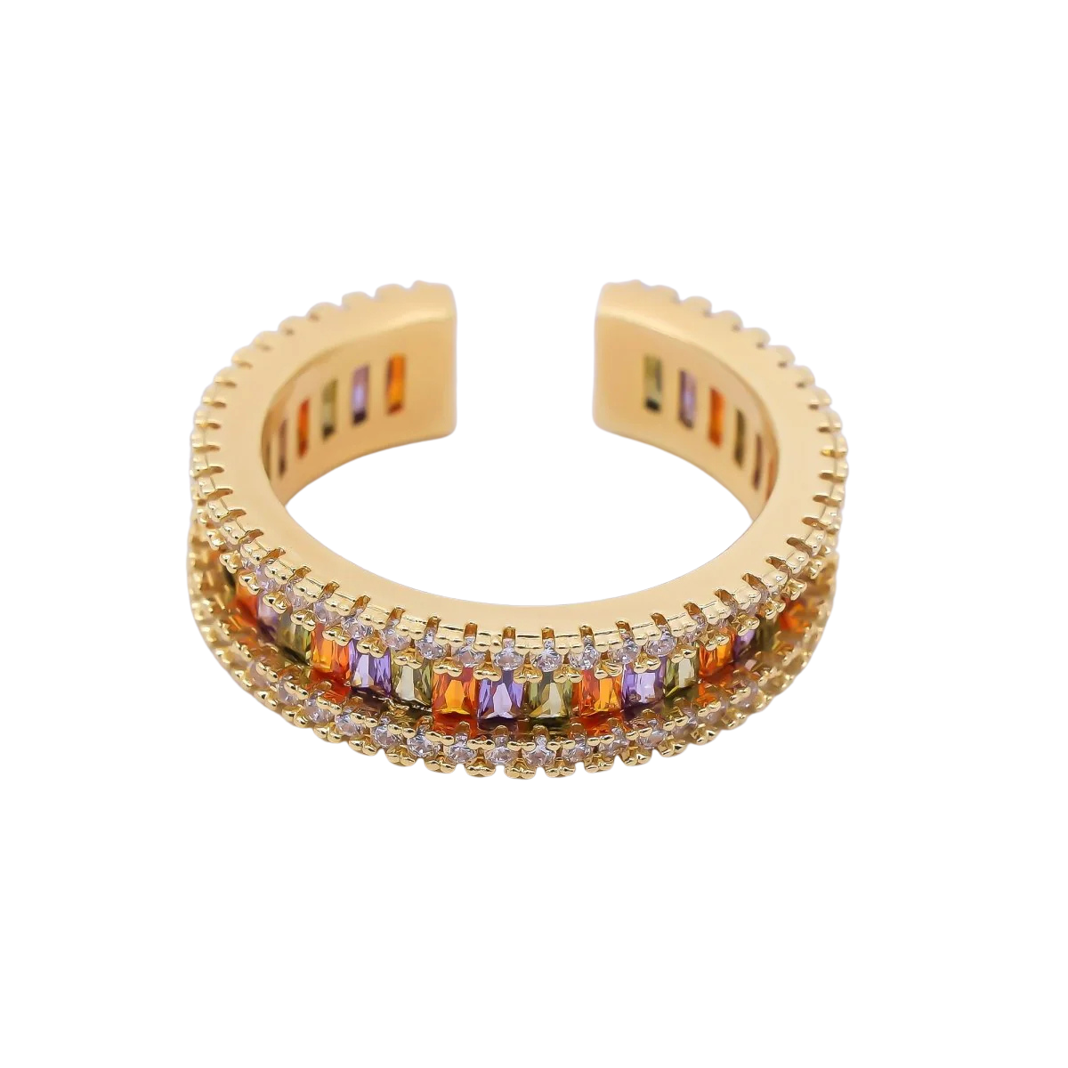 Multi-Colored Baguette Diamond Ring RI-21OA1031