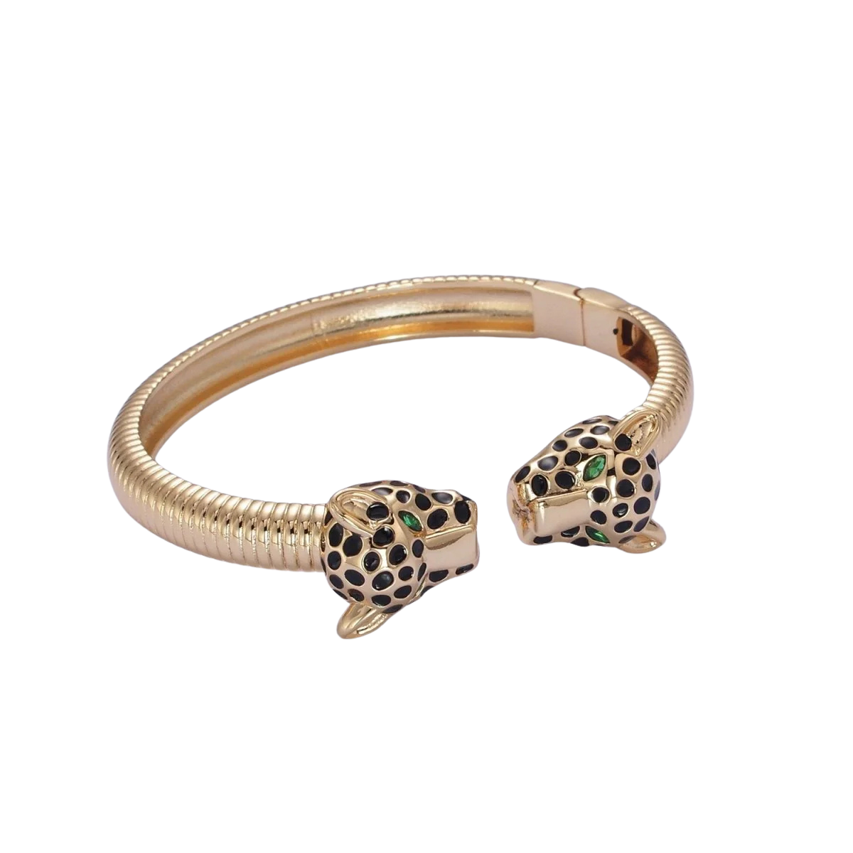 Gold Plated Ribbed Panther Bracelet