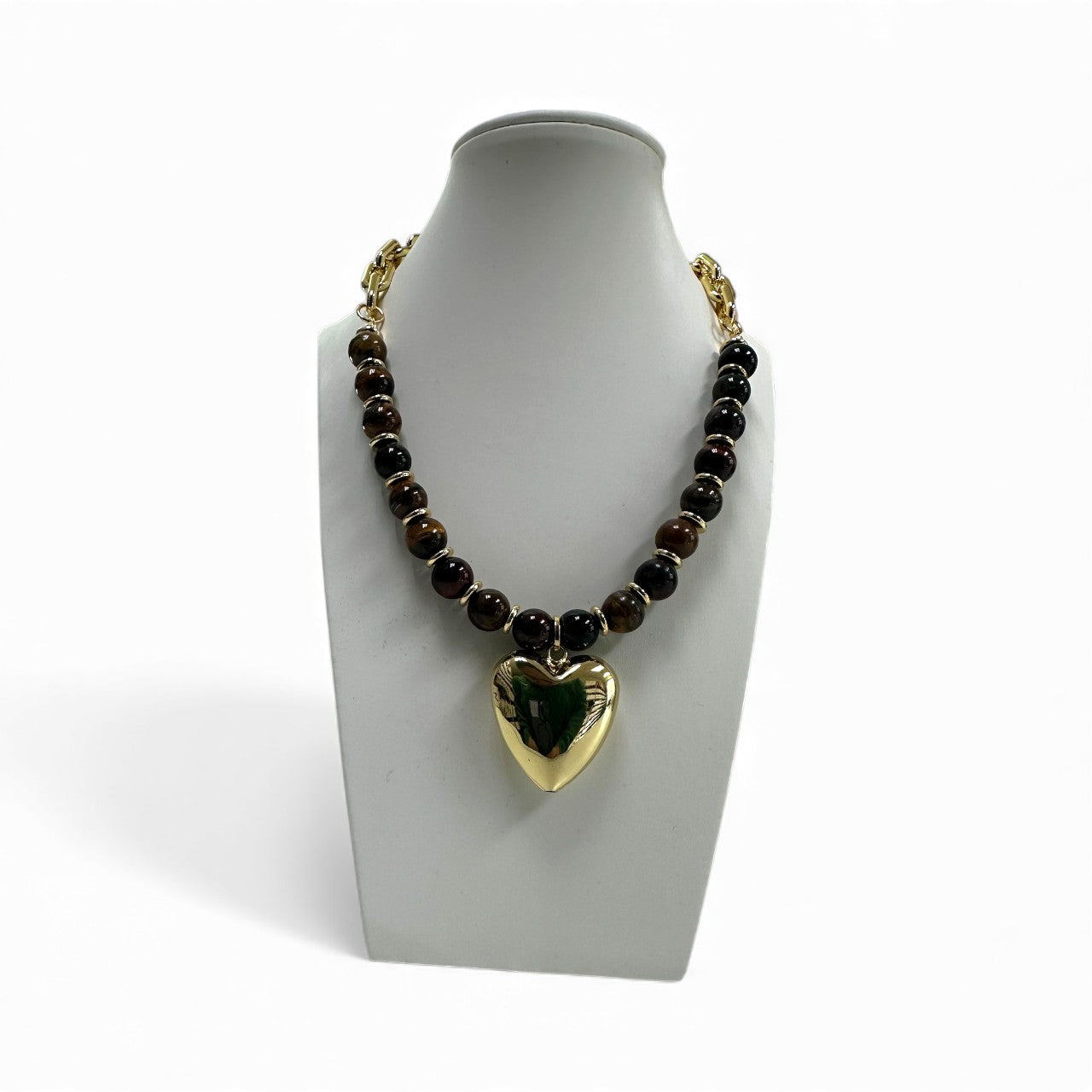 Tiger Eye beaded Gemstone Necklace NC-SJ0551