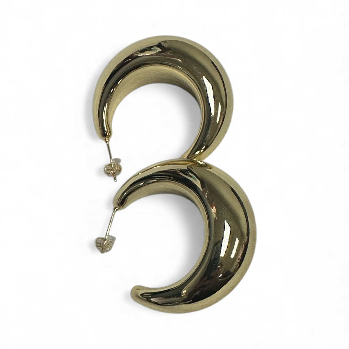CHUNKY DOME HOOP POST STUD EARRINGS EA-0113