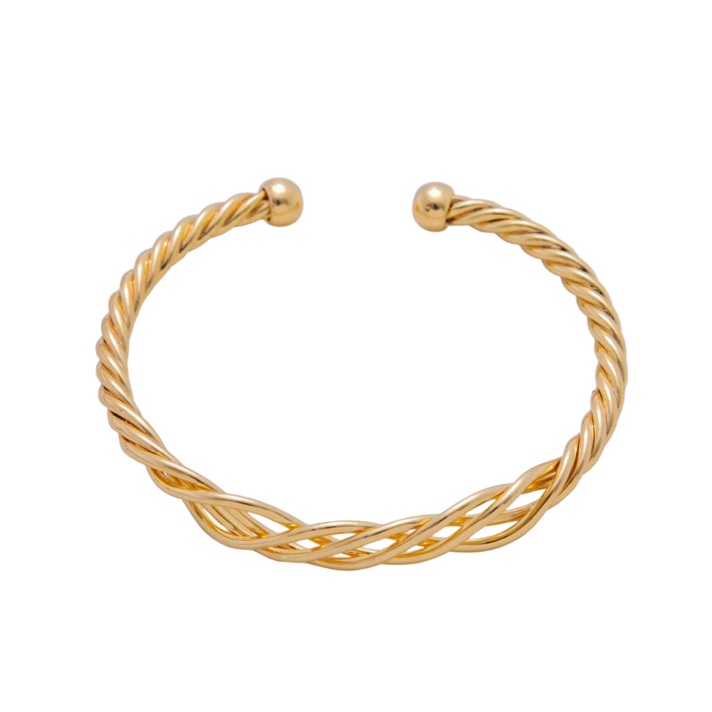 Woven Croissant Twisted Rope Cuff Bracelet ✦ BR-21WA3290