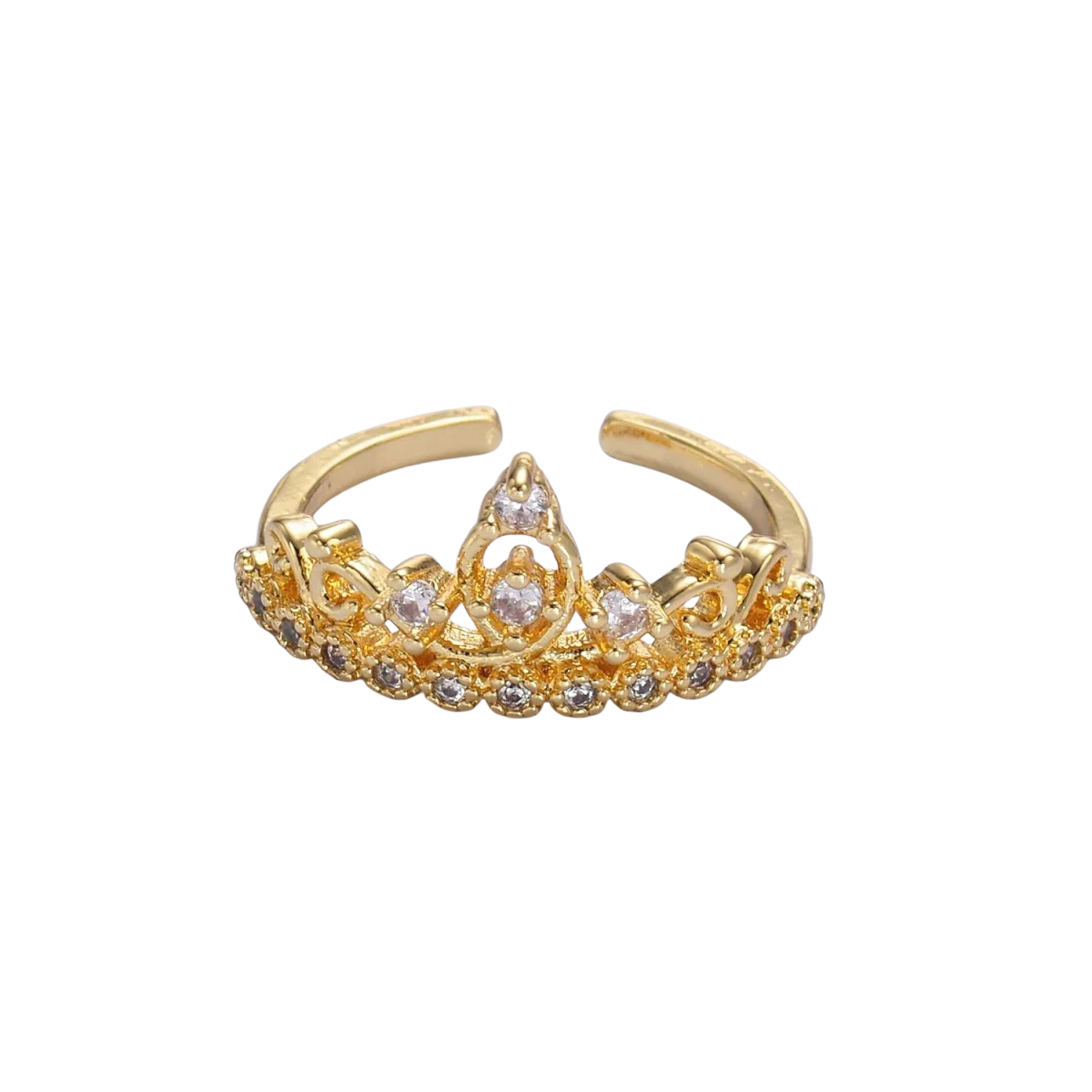 Vintage Crown Diamond CZ Ring RI-21O728