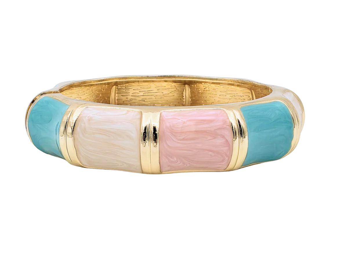 Enamel Turquoise Baby Pink Beige Bangel BA-21WA3354