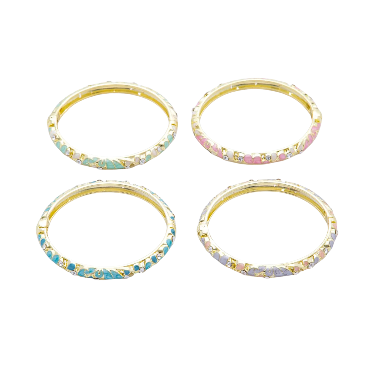 Artisan Floral Enamel Dainty Bangles