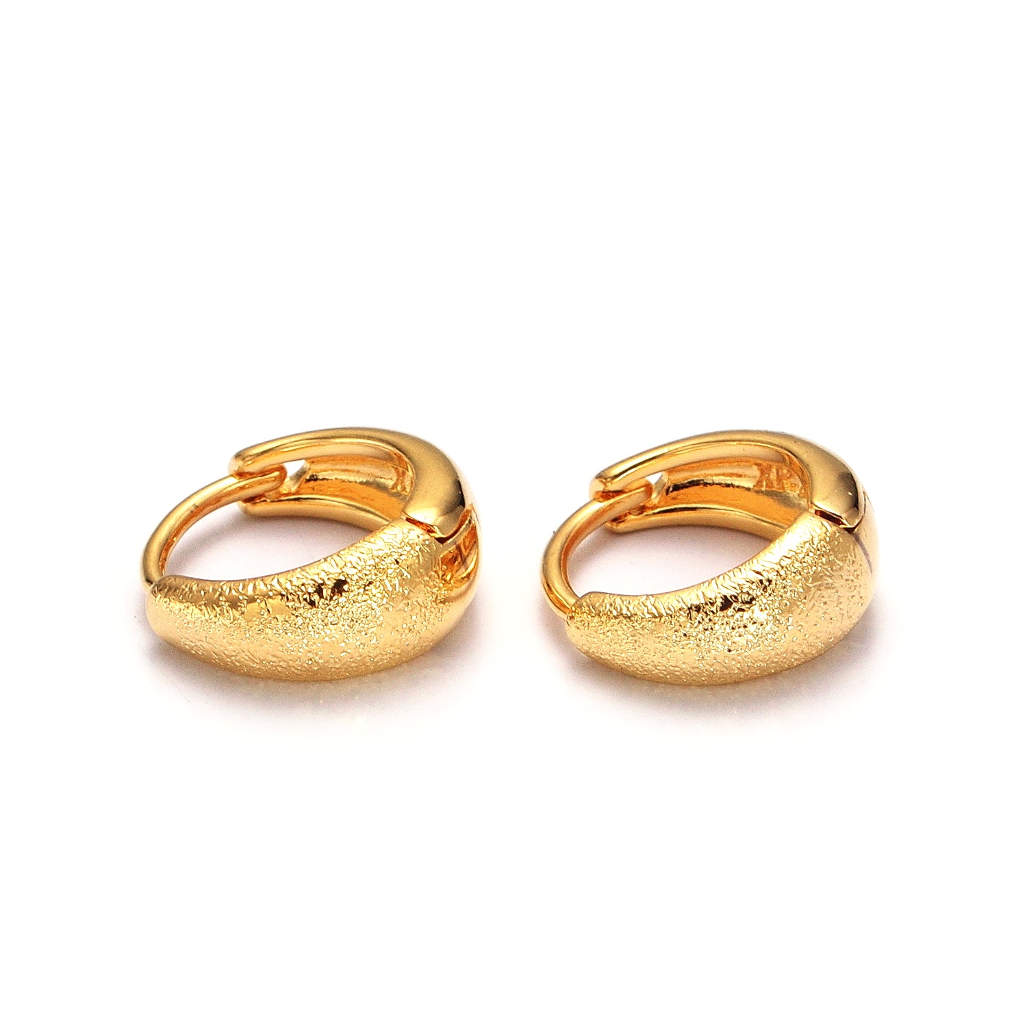 11mm Hammered Textured Dome Everyday Gold Huggie Earrings ✦ EA-21AB121
