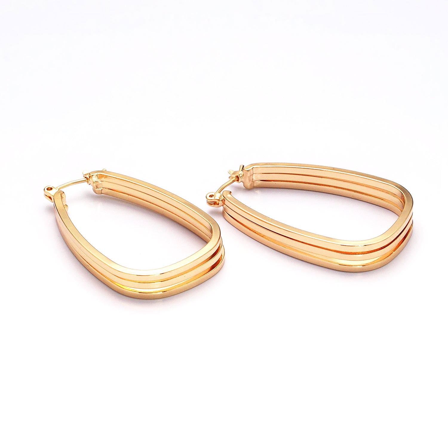 Statement Oval Hoop Earrings, Chunky Gold Hoop Earrings, Oval Gold Hoop Earrings, Modern Hoop Earrings