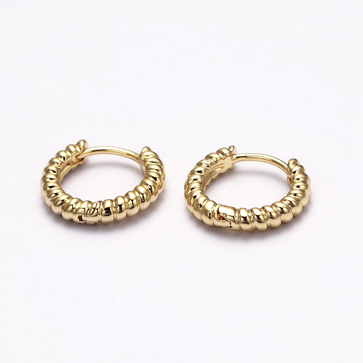 Mini 14mm Croissant Twisted Gold Cartilage Huggie Earrings