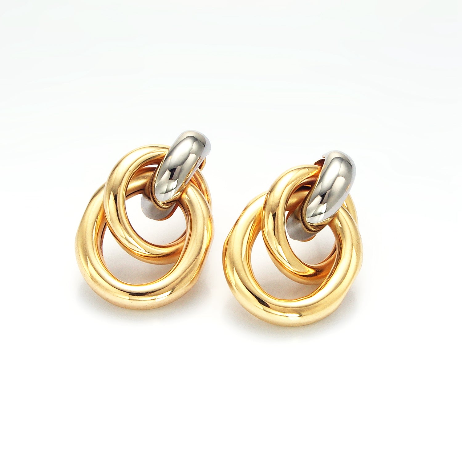 Gold Multiple Band Drop Stud Earrings in Gold, Silver & Mixed Metal ✦  EA-21AD699