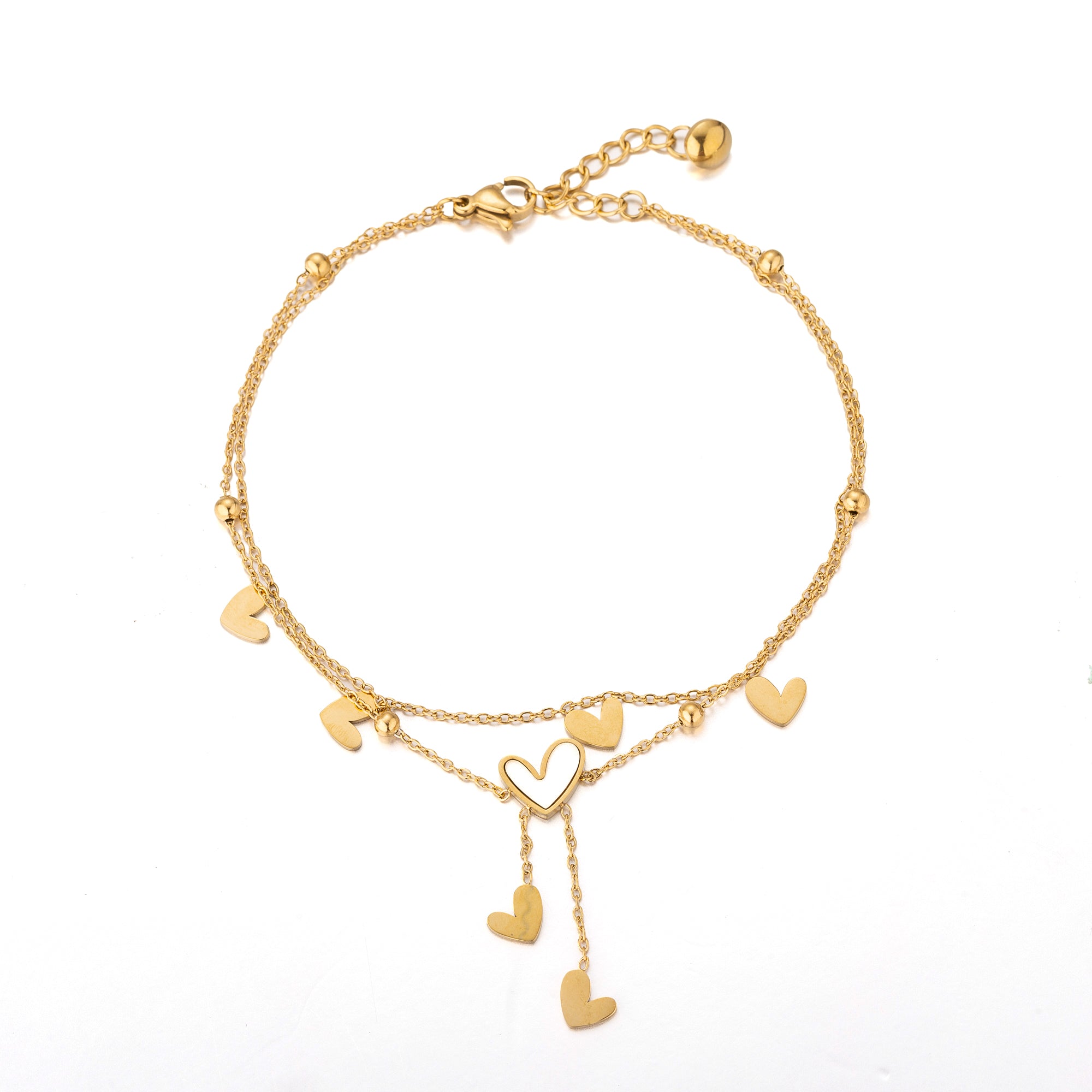 Dainty Stainless Steel Pearl Heart AN-0001