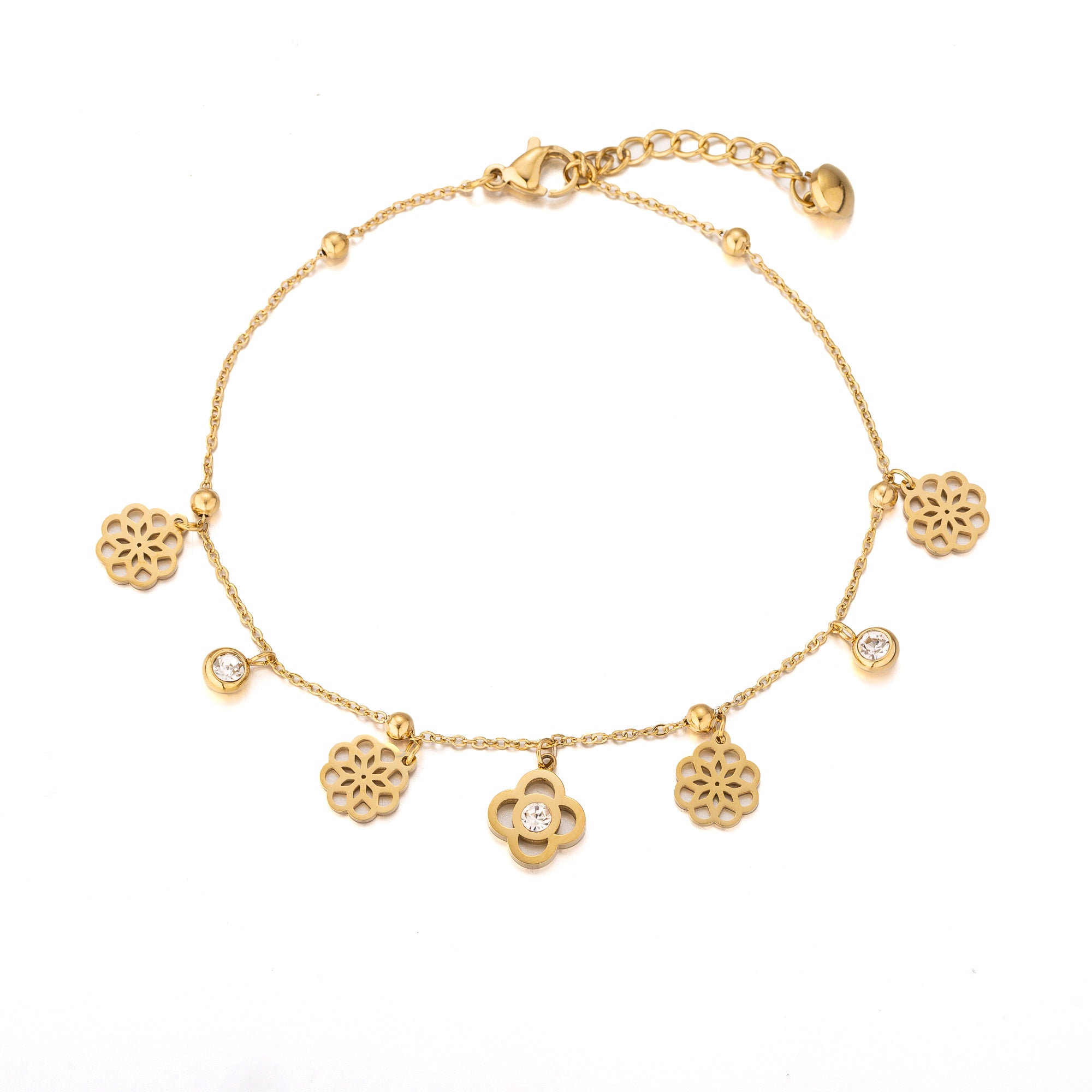 Dainty Stainless-Steel CZ Flowers AN-0004