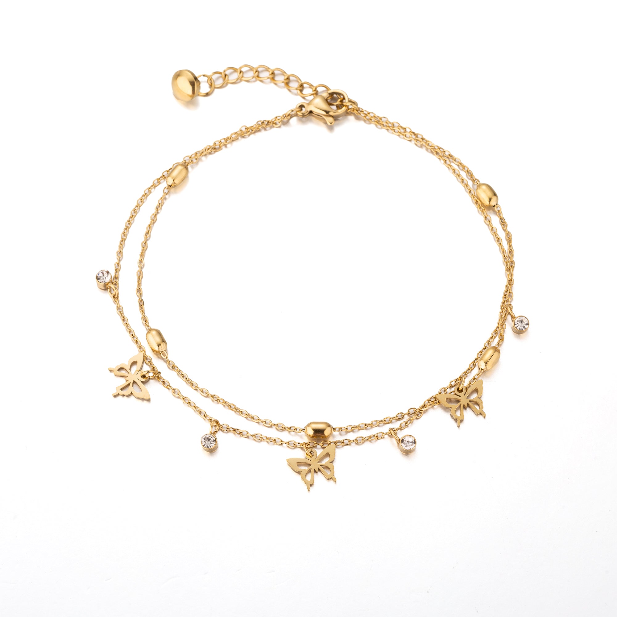 Dainty Stainless Steel CZ Classic Butterfly AN-0009