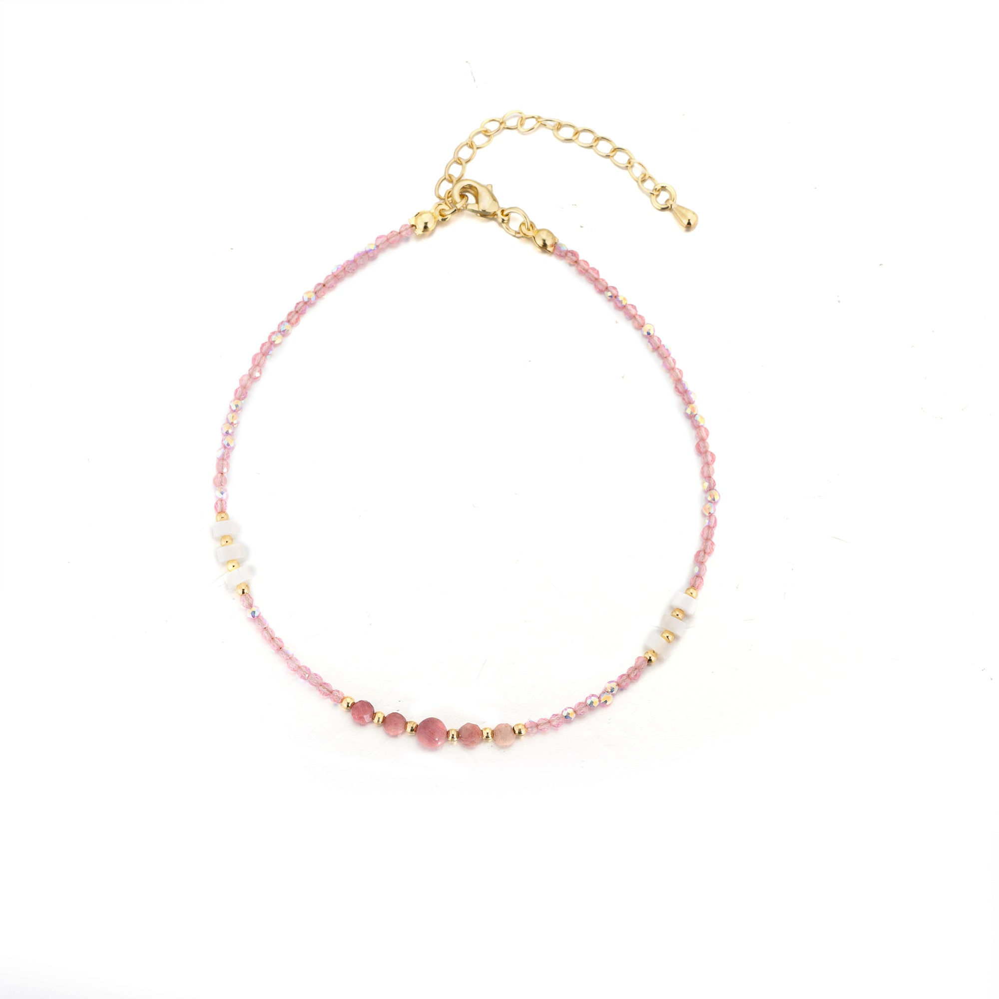 Dainty Pink Beaded AN-0013