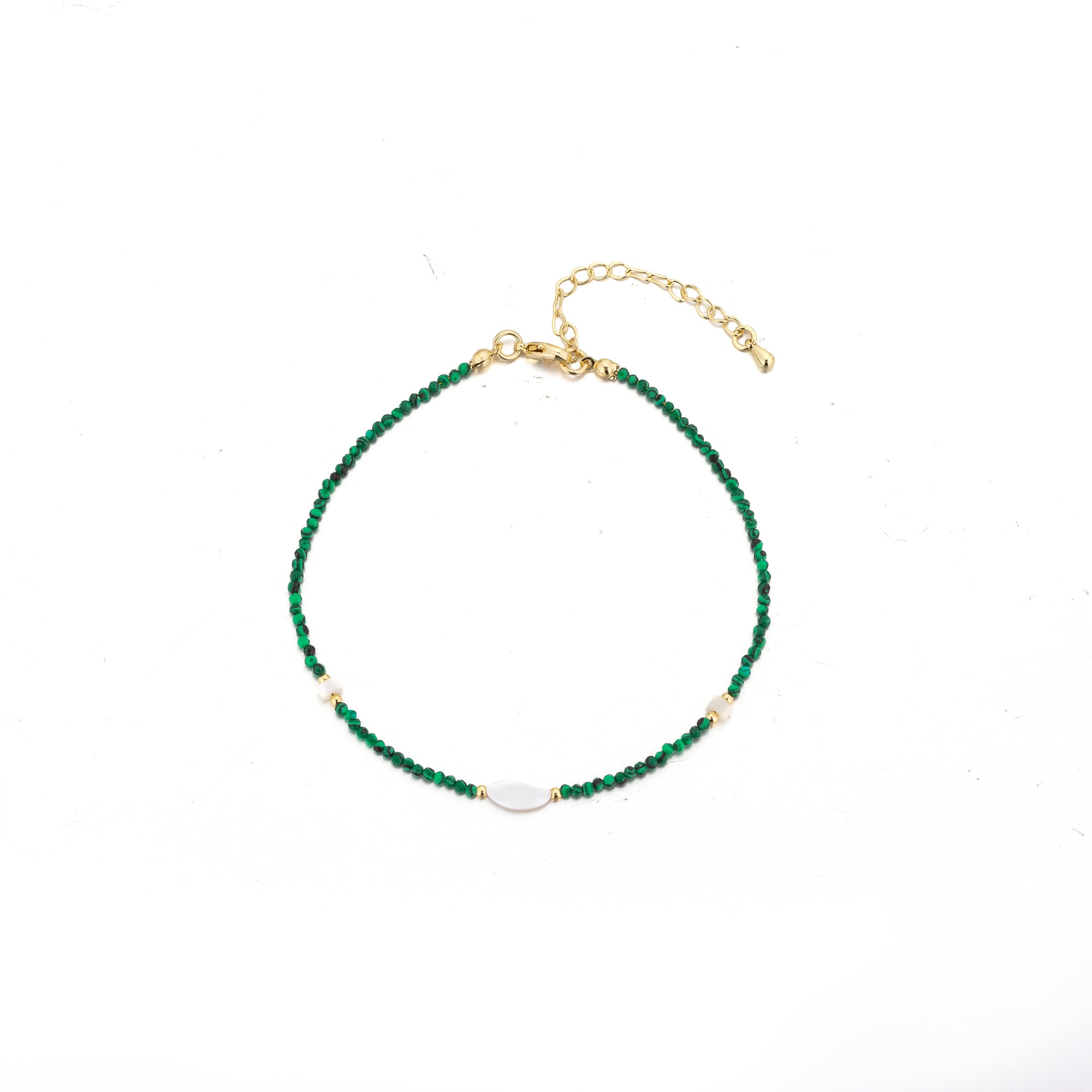 Dainty Green Malachite Beaded AN-0014