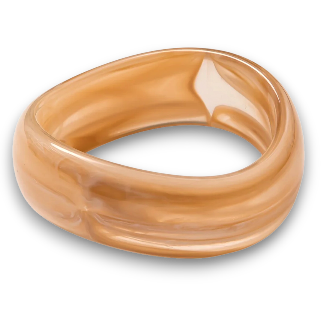 Amber Solid Resin Acrylic Geometric Wide Bangle BA-21WA3387