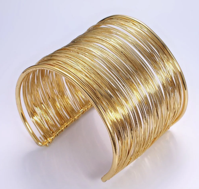 16K Gold Filled 50mm Wide Multiple Wire Cuff Bracelet ✦ BR-21WA2522
