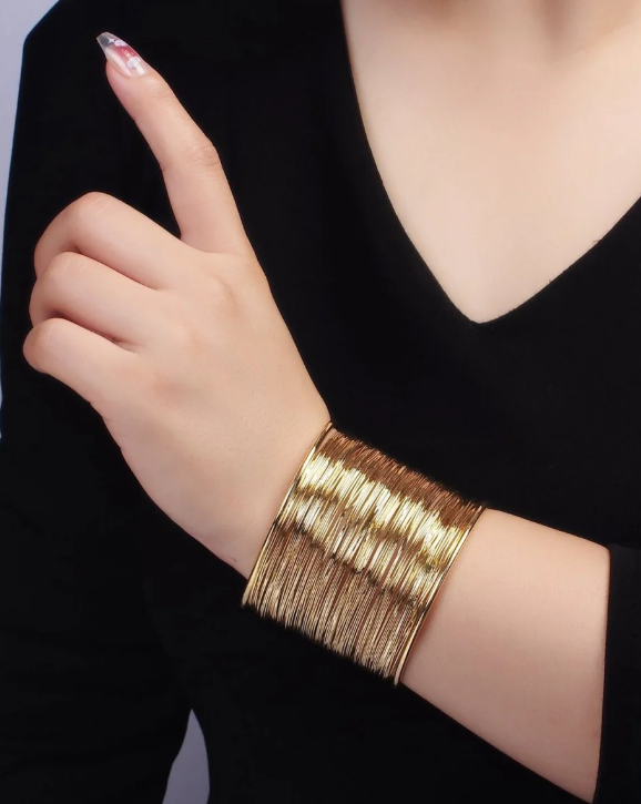 16K Gold Filled 50mm Wide Multiple Wire Cuff Bracelet ✦ BR-21WA2522
