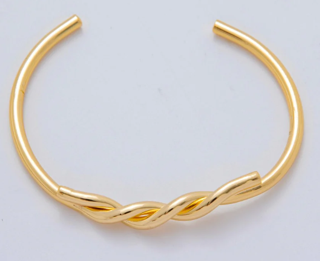 18K Gold Filled Twisted Knot Band Cuff Bracelet ✦ BR-21WA3291