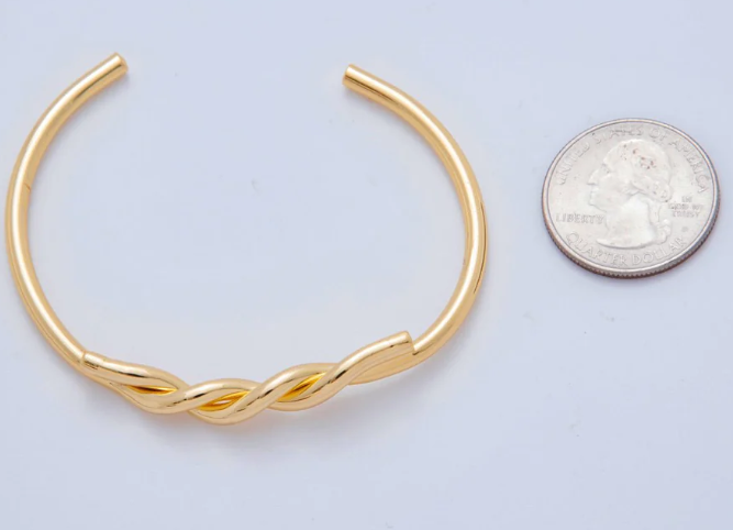 18K Gold Filled Twisted Knot Band Cuff Bracelet ✦ BR-21WA3291