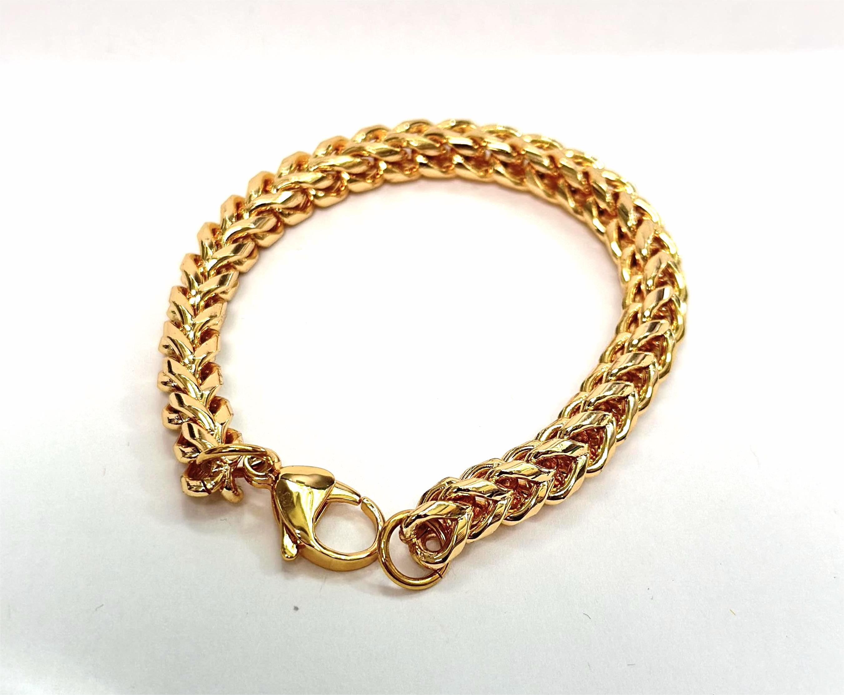 Gold plated "6" chunky cable link bracelet ✦ BR-SJ3000