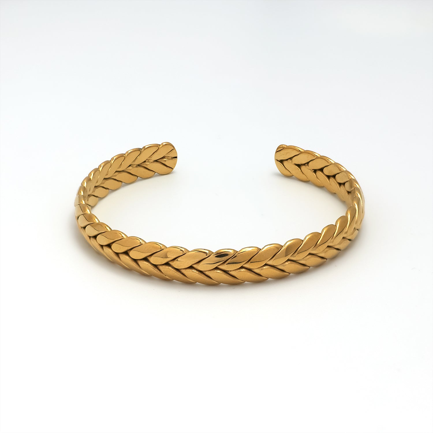 Gold Bold Stainless Steel Braided Cuff