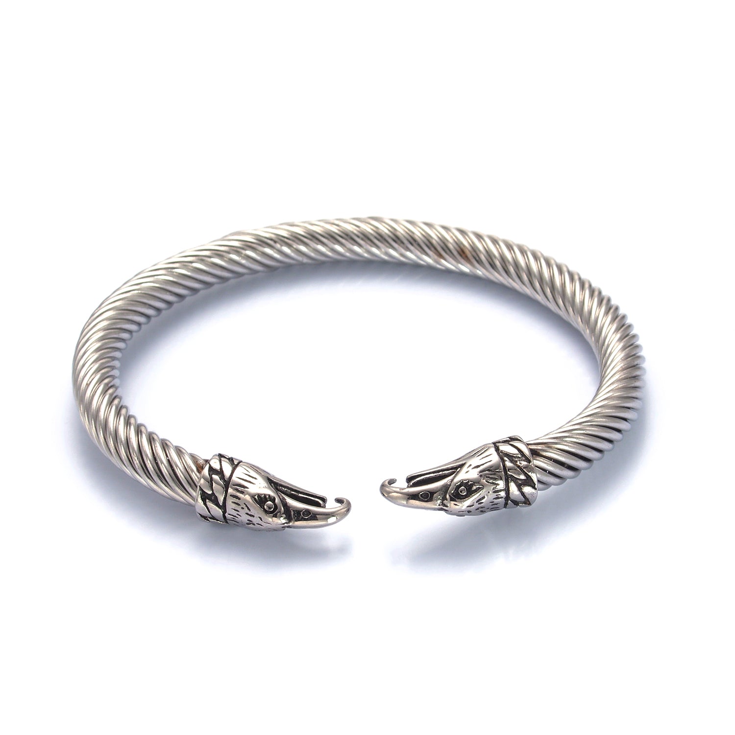 Silver Vintage Stainless Steel Animal Cuff ✦ BR-0012