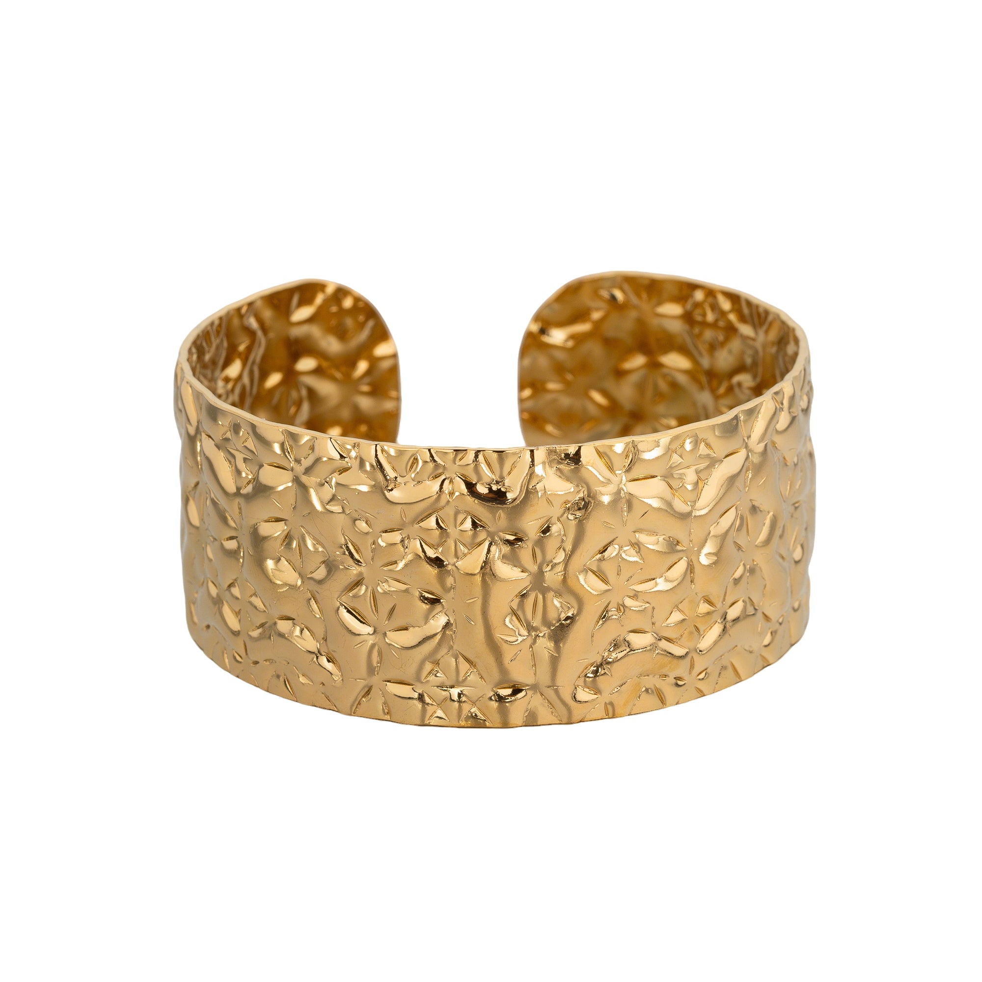 Chunky Stainless Steel Hammered Cuff