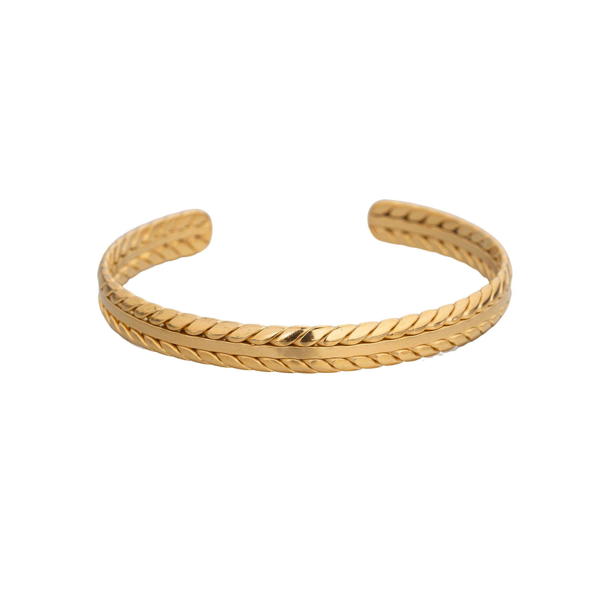 Minimalist Stainless Steel Braided Cuff