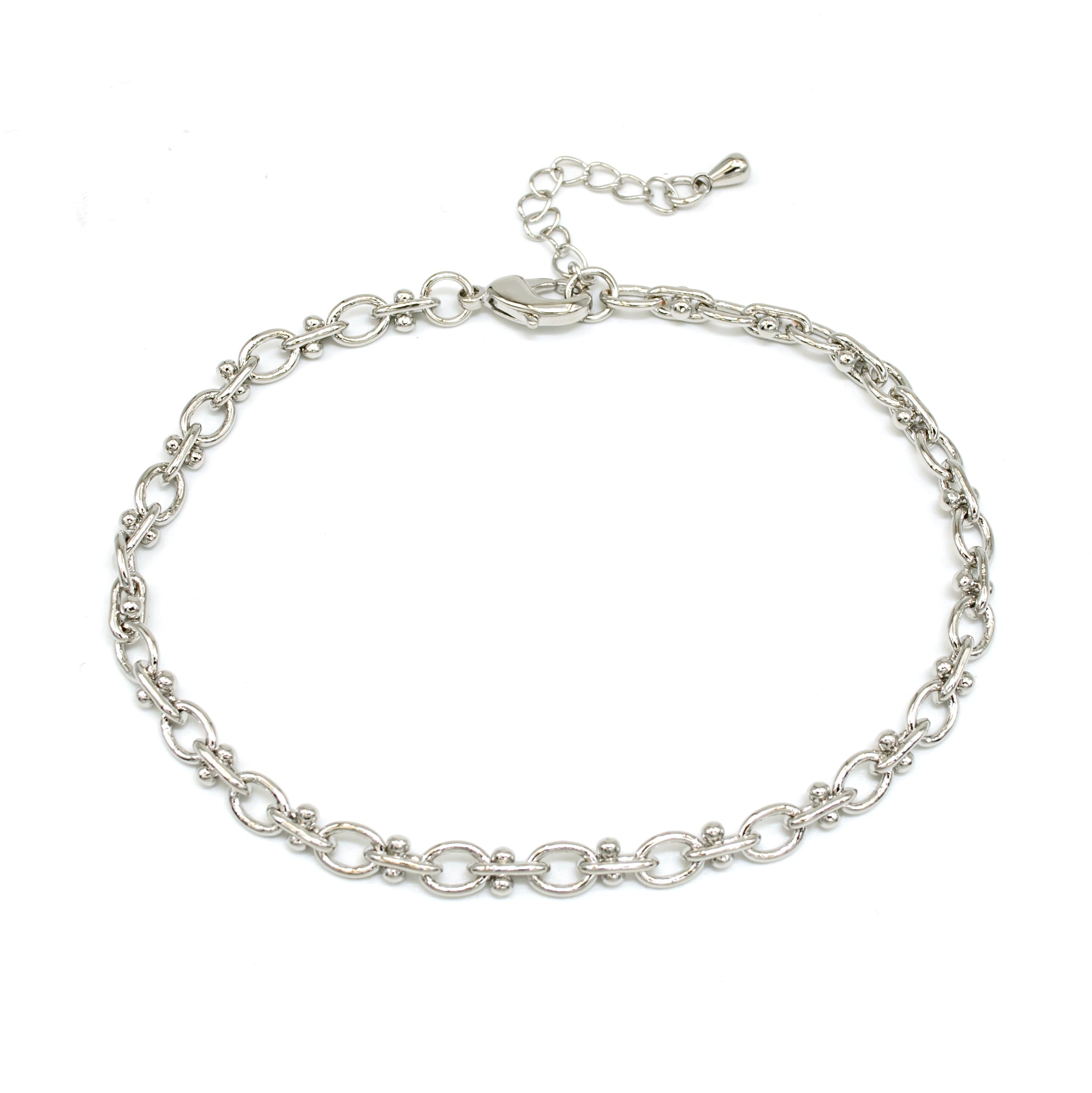 Dainty Silver Stadium Chain Anklet ✦ AN-SJ0076