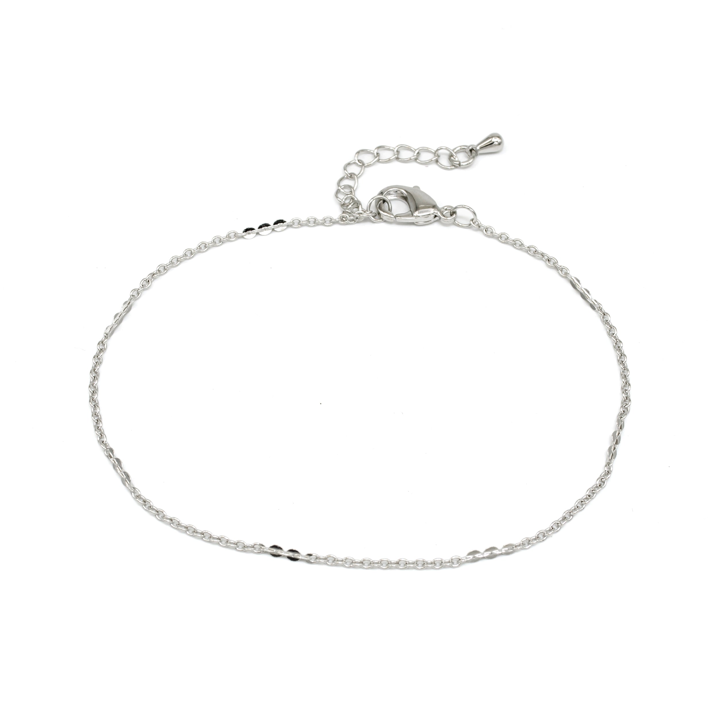 Minimalist Silver Cable Chain Anklet ✦ AN-SJ0082