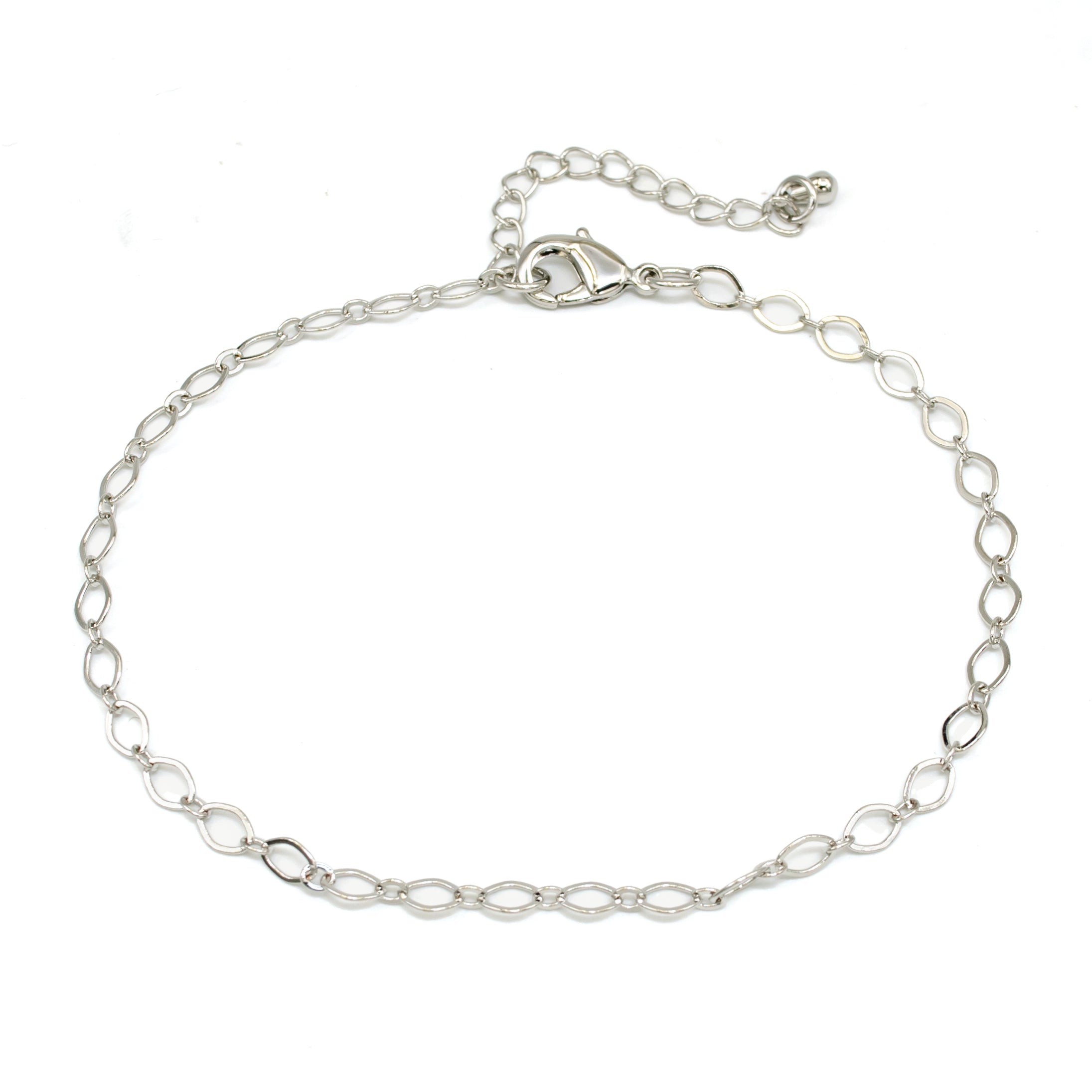 Chic Silver Oval Cable Chain Anklet ✦ AN-SJ0085